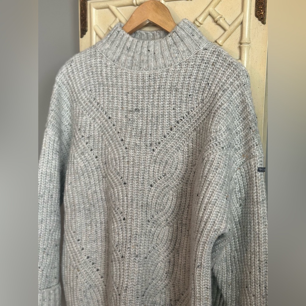 Columbia Women’s Wool Blend Cable Knit Mock Neck Sweater size large - Picture 5 of 8